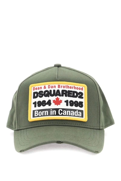 Shop Dsquared2 Baseball Cap With Logoed Patch In Brown