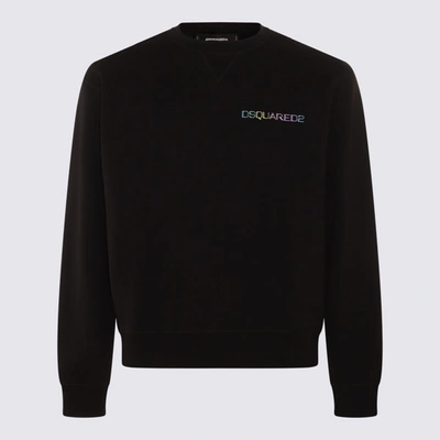Shop Dsquared2 Black Multicolour Cotton Sweatshirt
