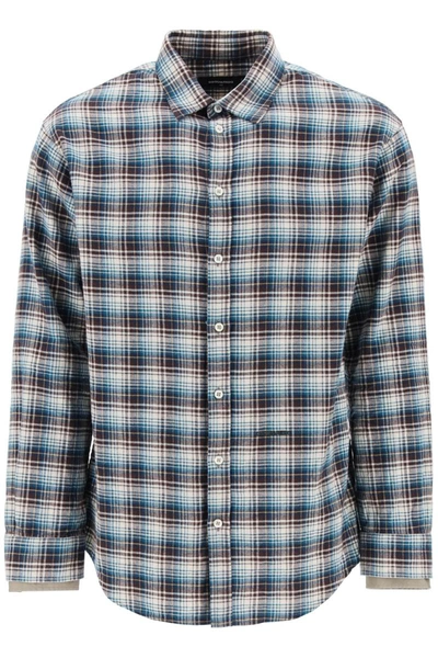 Shop Dsquared2 Check Shirt With Layered Sleeves In Multicolor