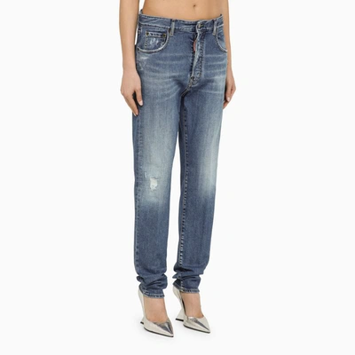 Shop Dsquared2 Jennifer Navy Denim Jeans In Blue