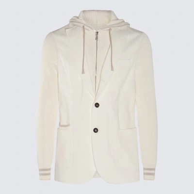 Shop Eleventy White Cotton Casual Jacket
