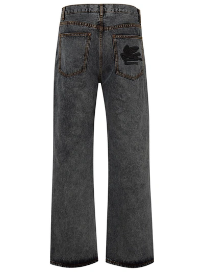 Shop Etro Grey Cotton Denim Jeans