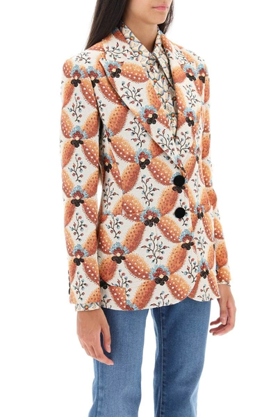 Shop Etro Jacquard Jacket With Floral Motif In Multicolor