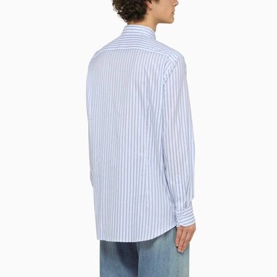 Shop Etro White/light Striped Long Sleeved Shirt In Blue