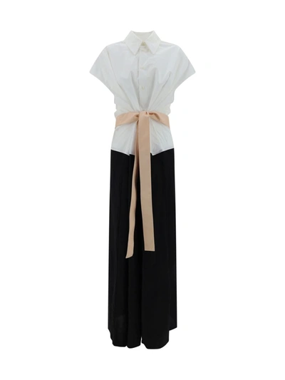 Shop Fabiana Filippi Dresses In Bianco Ottico/nero