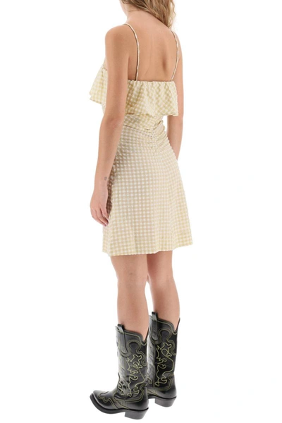 Shop Ganni Gingham Motif Dress In Multicolor