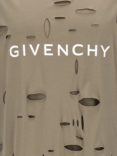 Shop Givenchy Logo T-shirt In Beige