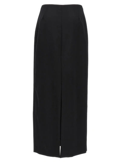 Shop Givenchy Long Skirt Back Slit In Black