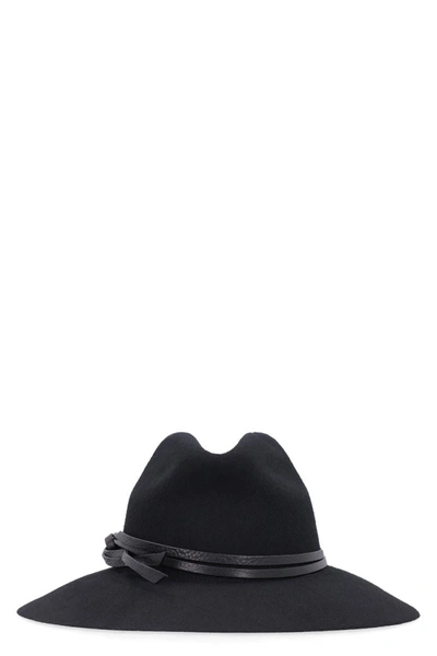 Shop Golden Goose Fedora Wool Hat In Black