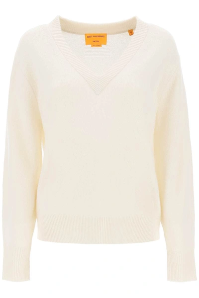 Shop Guest In Residence The V Cashmere Sweater In White