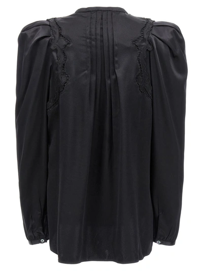 Isabel Marant 'joanea' Black Silk Blend Shirt In Black