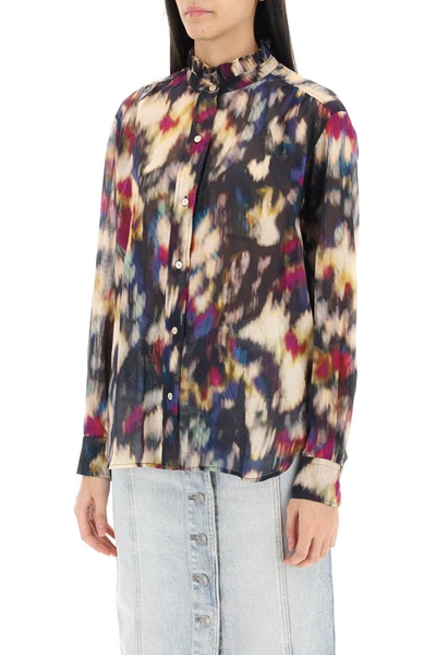 Isabel Marant Étoile Gamble Shirt With Shaded Motif In Multicolor