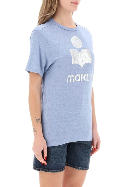 Shop Isabel Marant Étoile Isabel Marant Etoile Zewel T-shirt With Metallic Logo Print In Multicolor