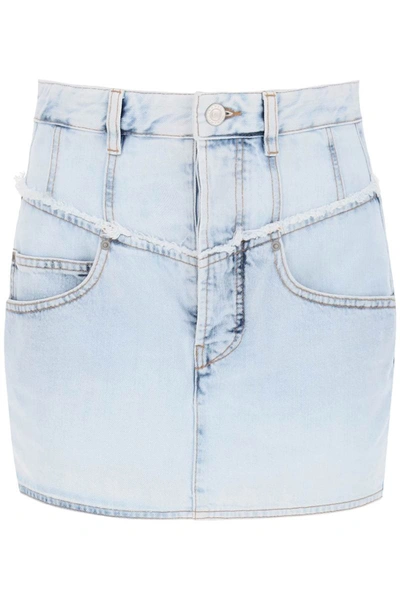 Shop Isabel Marant Narjis Denim Mini Skirt In Blue
