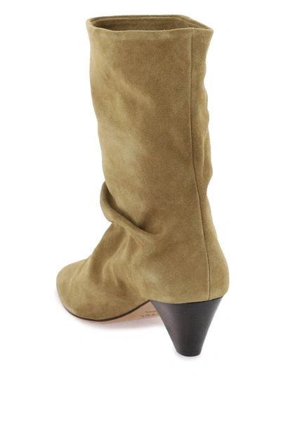 Shop Isabel Marant Suede Reachi Ankle Boots In Beige