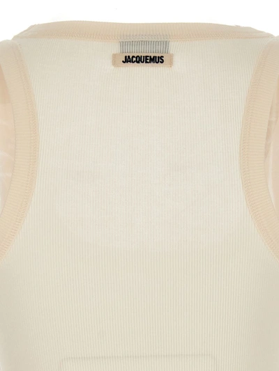 Shop Jacquemus 'le Debardeur Gros Grain' Tank Top In White