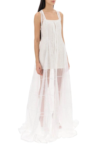 Shop Jacquemus La Robe Dentelle Maxi Sequined Dress In White
