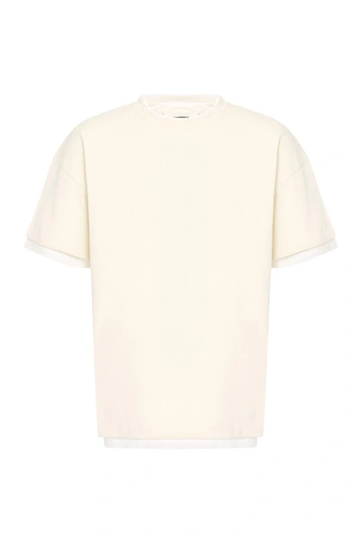 Shop Jil Sander Cotton Crew-neck T-shirt In Ivory