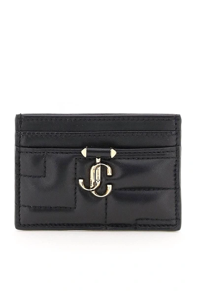 Shop Jimmy Choo Quilted Nappa Leather Card Holder In Black