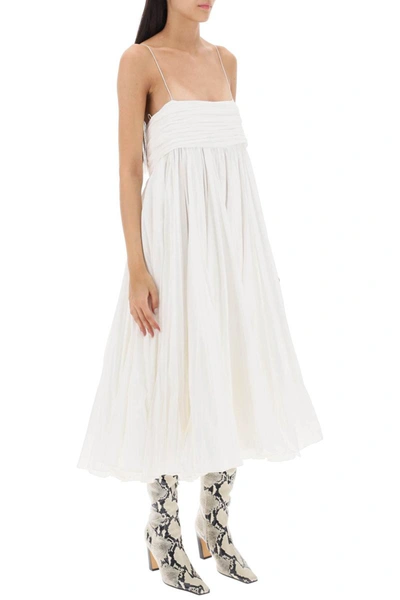 Shop Khaite Lally Cotton Midi Dress In White