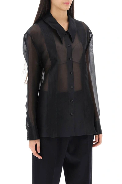 Shop Khaite Nori Shirt In Silk Organza In Black