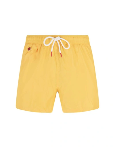 Shop Kiton Swim Shorts In Yellow