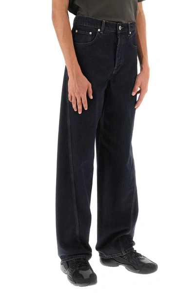 Shop Lanvin Baggy Jeans With Twisted Seams In Blue