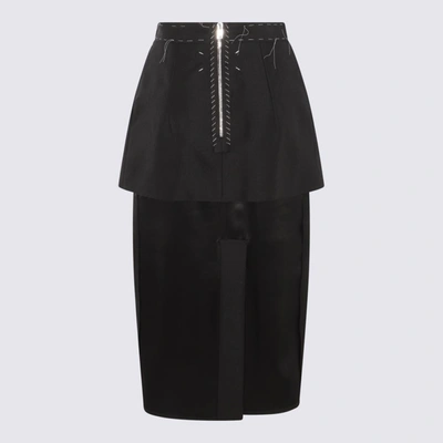 Shop Maison Margiela Black Midi Skirt