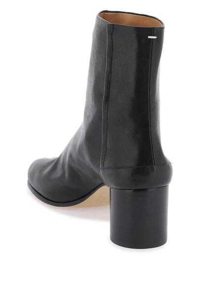 Shop Maison Margiela Leather Tabi Ankle Boots In Black