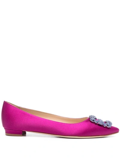 Shop Manolo Blahnik Flat Shoes In Pink