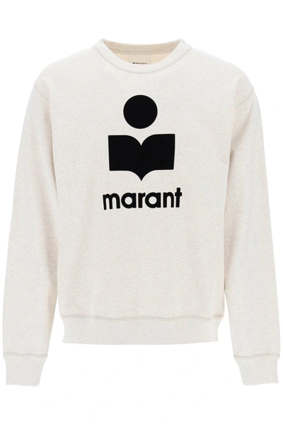 Shop Isabel Marant Marant Mikoy Flocked Logo Sweatshirt In Neutro