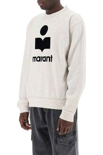 Shop Isabel Marant Marant Mikoy Flocked Logo Sweatshirt In Neutro