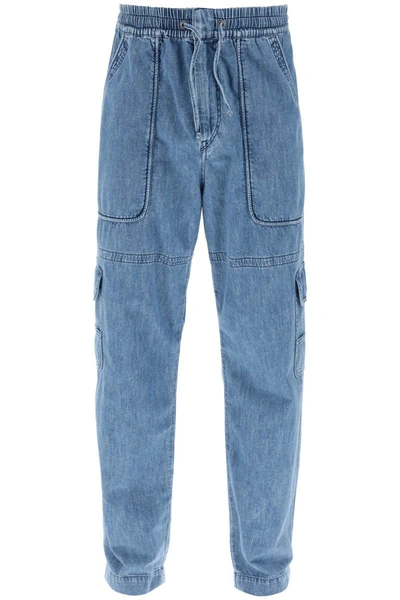 Shop Isabel Marant Marant Vanni Light Cargo Jeans In Blue