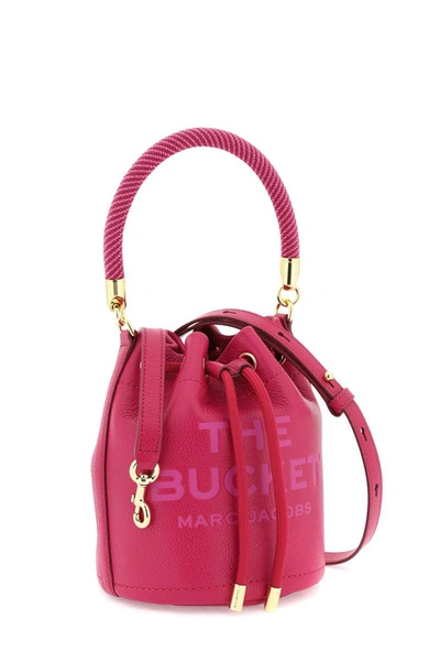 Shop Marc Jacobs The Leather Bucket Bag In Fuchsia