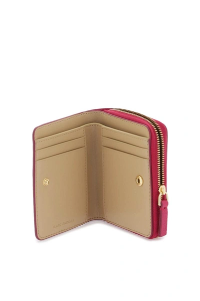 Shop Marc Jacobs The Leather Mini Compact Wallet In Fuchsia