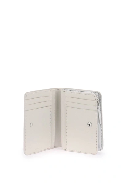 Shop Marc Jacobs The Monogram Metallic Mini Compact Wallet In Silver