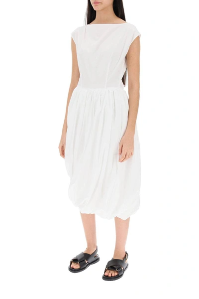 Shop Marni Midi Balloon Dress In White