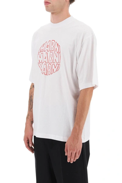 Shop Marni Outline Print T-shirt In Multicolor