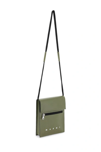 Shop Marni Tribeca Crossbody Bag In Green