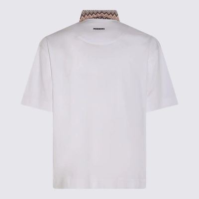 Shop Missoni White And Multicolour Cotton Polo Shirt In White And Multicolor