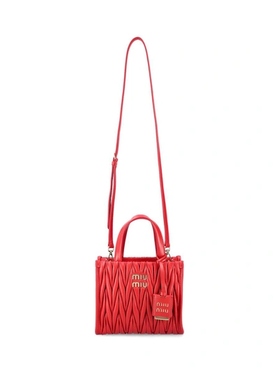 Shop Miu Miu Handbags In Red
