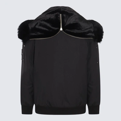 Shop Moose Knuckles Black Padded 3q Fur Down Jacket