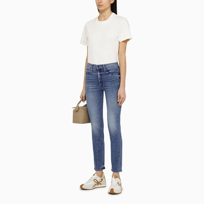 Shop Mother The Mid Rise Dazzler Ankle Denim Jeans In Blue