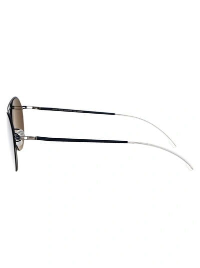 Shop Mykita Sunglasses In 091 Silver/navy Light Silver Flash