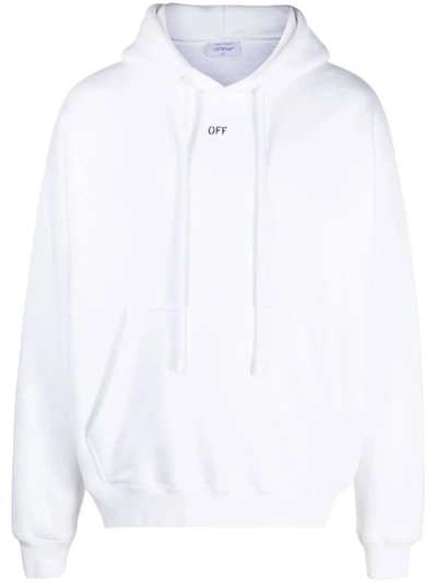 Off-white Arrow Skate Printed French Cotton-terry Hoodie In White Blac
