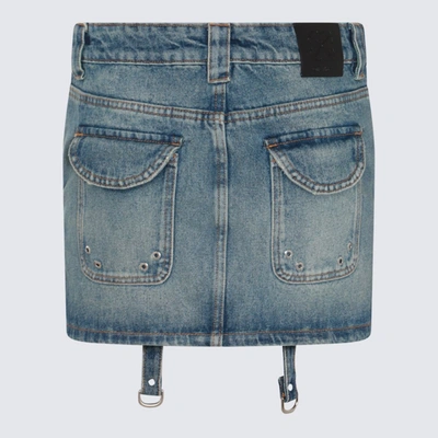 Shop Off-white Blue Cotton Denim Skirt In Vintage Blue