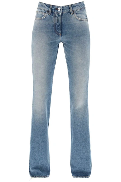 Shop Off-white Bootcut Jeans In Blue