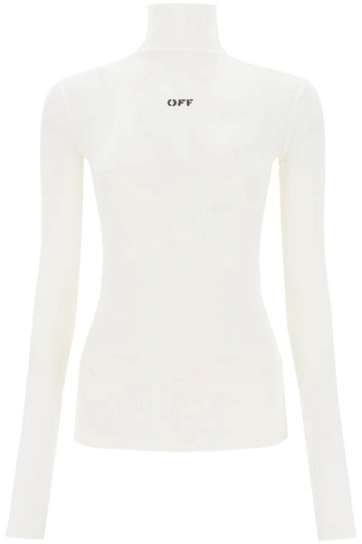 Shop Off-white Funnel-neck T-shirt With Off Logo