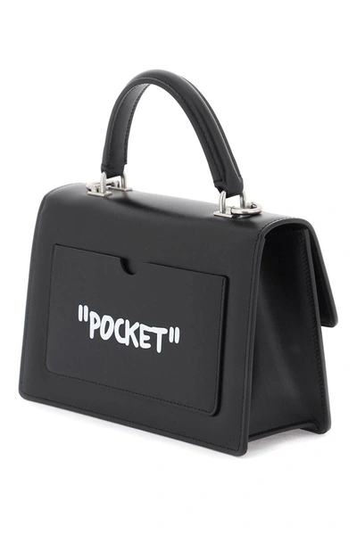 Shop Off-white Jitney 1.4 Handbag With Lettering In Black