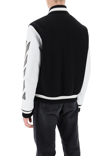 Shop Off-white Lea Varsity Bomber Jacket In Multicolor